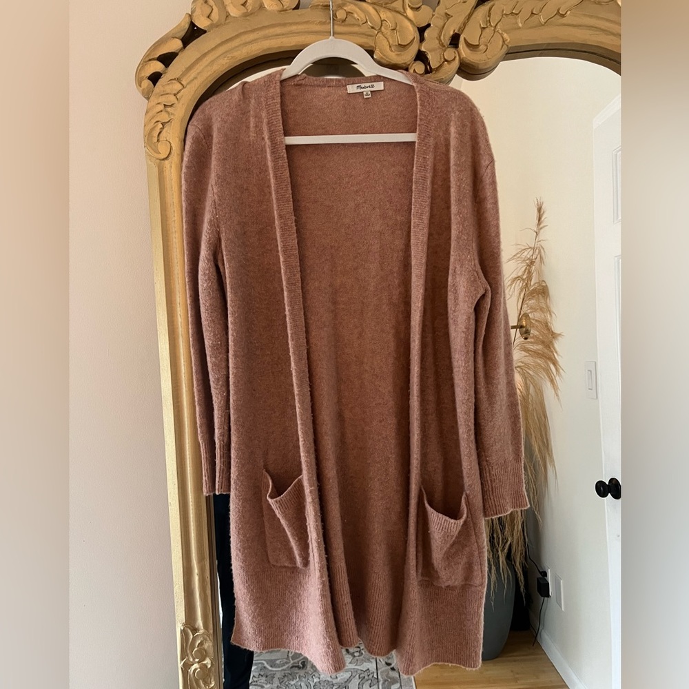 Madewell Pink Open Front Cardigan